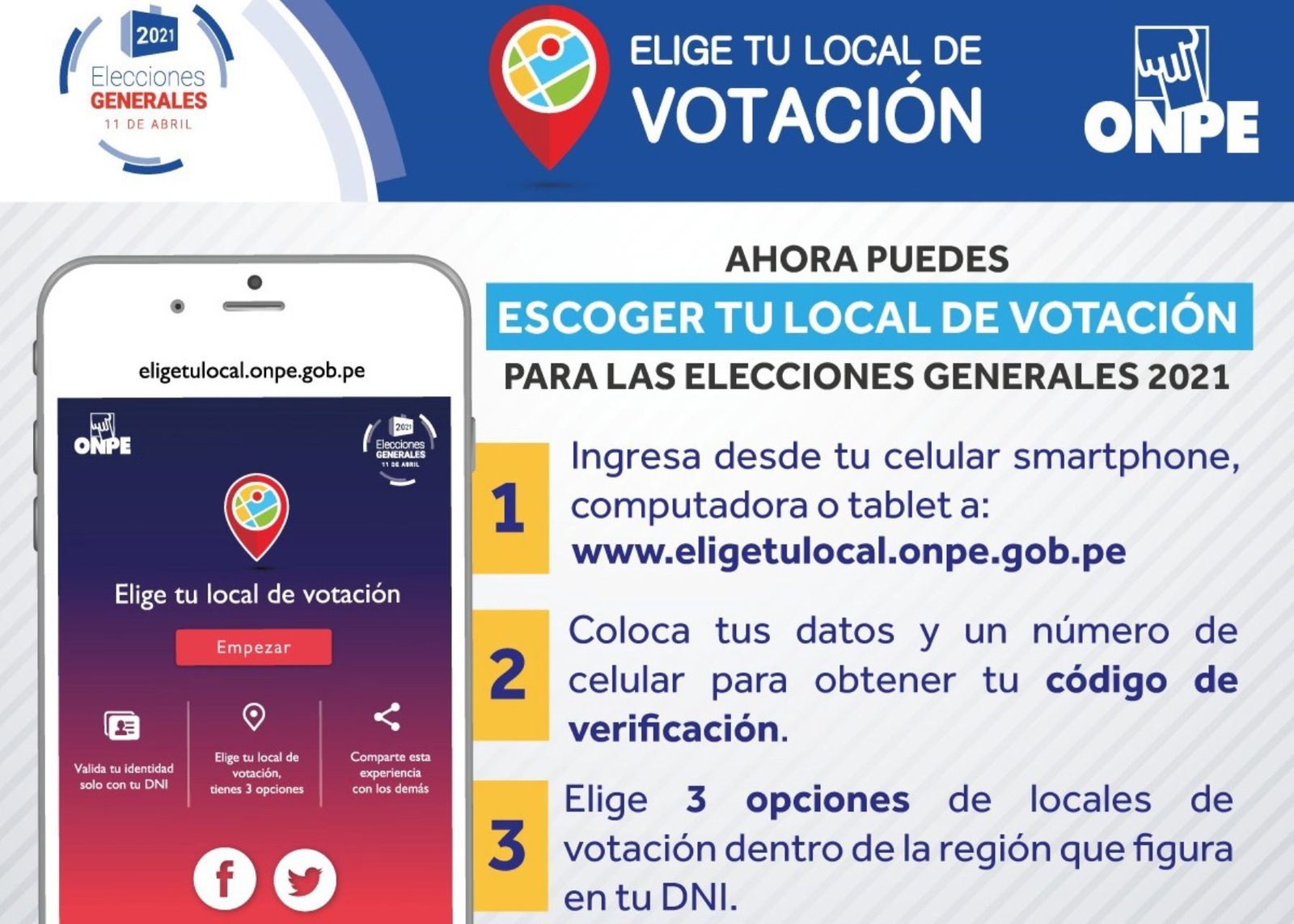 Elecciones 2021 AQUÍ Elige tu local de votación