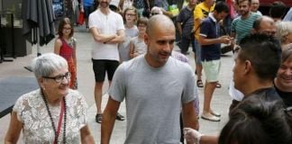 Dolors Sala Carrió y Pep Guardiola