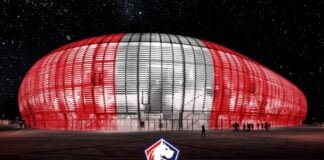 Lille de Francia vistió a su estadio con los colores rojo y blanco