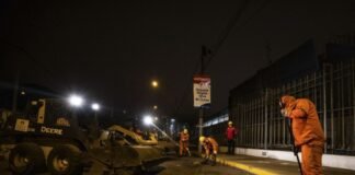 Obras en la Av. Brígida Silva de Ochoa, en el distrito de San Miguel