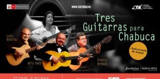 Concierto gratuito a cargo de Lucho González, Ernesto Hermoza y Willy Terry se transmitirá el domingo 17 de enero, a las 5:30 de la tarde, por las plataformas del GTN