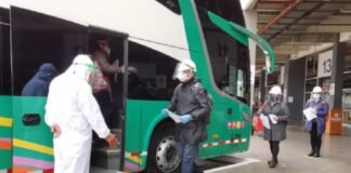 Transporte interprovincial en cuarentena