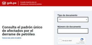 Padrón único de afectados por el derrame de petróleo