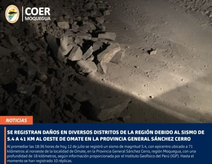 temblor en moquegua
