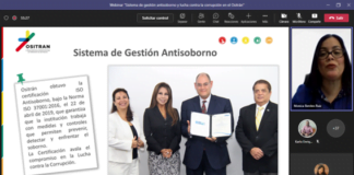 Ositrán resaltó su sistema de gestión antisoborno y lucha contra la corrupción en webinar
