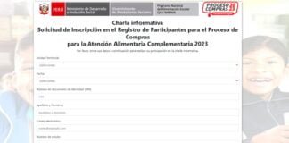 Registro de participantes para el proceso de compras para la atención alimentaria complementaria