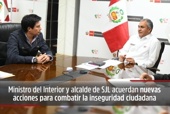 reunión del ministro del interior con alcalde de sjl