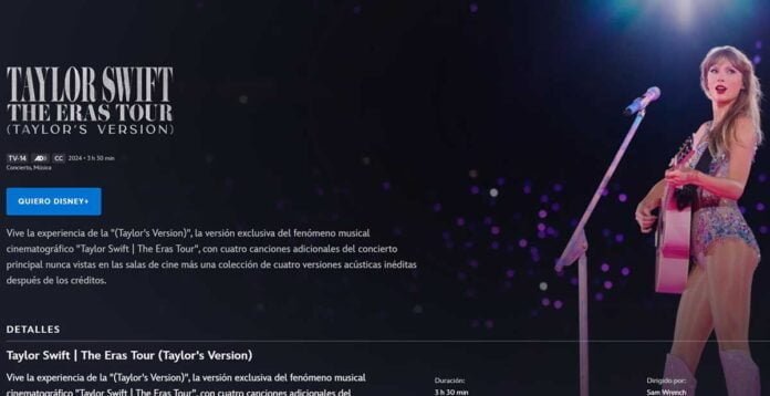 Taylor Swift The Eras Tour disney plus