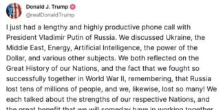 Donald Trump hace llamada telefónica a Putin (1)
