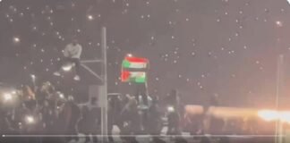 Manifestante pro Palestina en el Super Bowl 2025