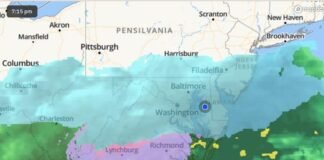 Nieve en Maryland hoy