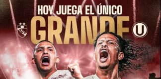 Jugadores de Universitario celebran antes del partido ante ADT en Tarma por el Torneo Clausura 2025