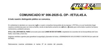 Paro de transportes 6 de octubre
