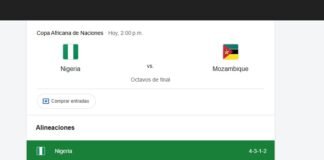 Nigeria vs. Mozambique hoy