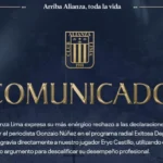Comunicado Alianza Lima