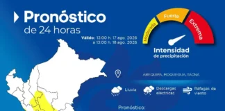 Senamhi advierte lluvias de fuerte a extrema intensidad en Arequipa, Moquegua y Tacna Lluvias en Perú hoy