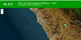 Temblor de magnitud 4.3 sacudió Chupaca, en Junín, este sábado 8 de agosto Temblor hoy