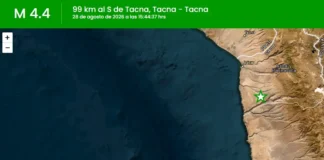 Temblor hoy Tacna