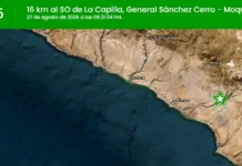 Temblor de magnitud 3.5 se registró hoy 27 en Moquegua, según el IGP Temblor hoy en Moquegua