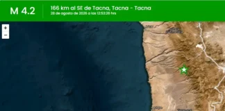 Temblor hoy en Tacna