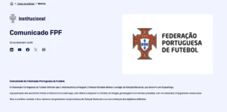Comunicado de la Federación Portuguesa de Fútbol sobre Cristiano Ronaldo