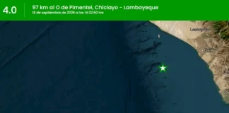 Temblor de magnitud 4.0 se registra frente a Lambayeque hoy 18 de septiembre Temblor hoy en Perú