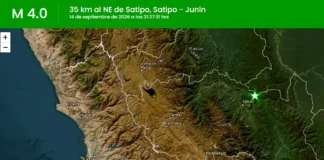 Temblor de magnitud 4.0 se registra cerca de Satipo, Junín, hoy 14 de septiembre Temblor hoy en Perú