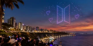 Show de drones de BTS en Lima.