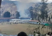 Incendio en local de votación ubicado en el distrito de Sorochuco, provincia de Celendín, región Cajamarca,