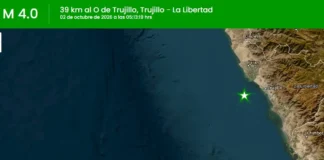 Temblor de magnitud 4.0 remeció Trujillo durante la madrugada de este 2 de octubre Temblor Trujillo hoy