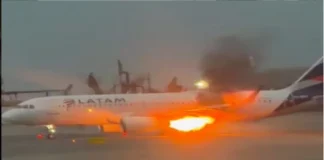 ¡Pánico en el Jorge Chávez! Reportan fuego en avión de LATAM antes de despegar rumbo a Piura (VIDEO) avion latam piura