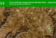Temblor en Ayacucho hoy: sismo de magnitud 3.5 se registra cerca de Lampa temblor en ayacucho hoy (1)